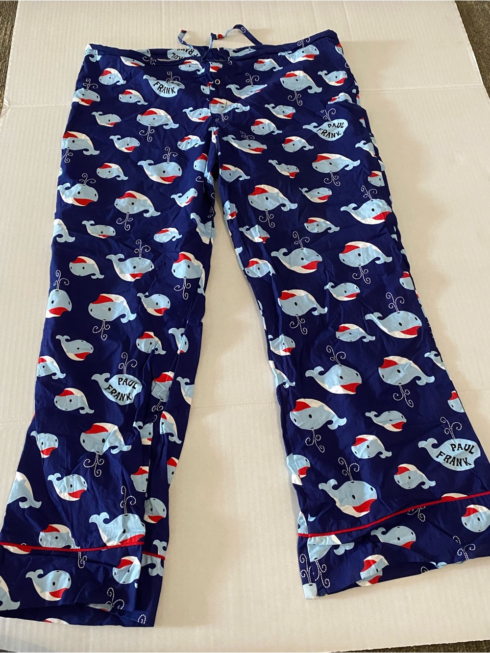 Paul Frank Mens Navy Blue Whale Print Pajama Pants Large